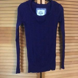 Mudd purple long sleeve ribbed large